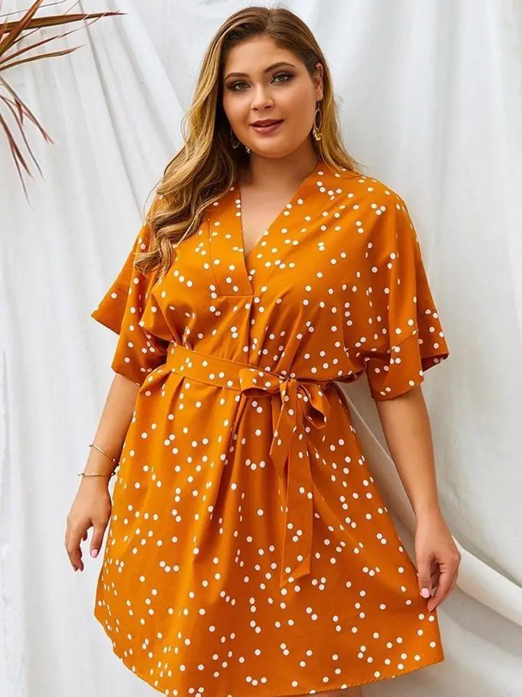 robe grande taille a petit pois