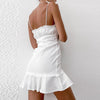 robe boheme courte blanche en coton