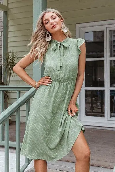 robe romantique verte