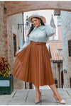 Plus Size Bohème Pleated Skirt Vintage