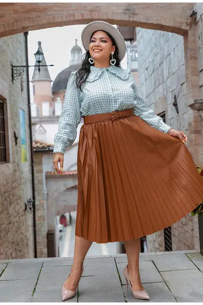 Plus Size Bohème Pleated Skirt Été