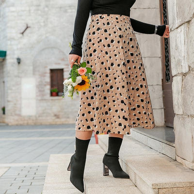 Plus Size Polka Dot Maxi Skirt Vintage