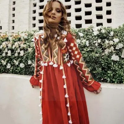 La Robe Longue Bohème Rouge hippie