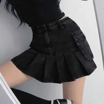 jupe courte en jean noire