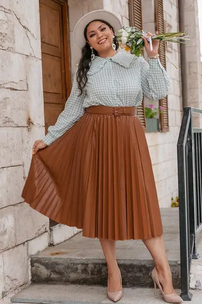 Plus Size Bohème Pleated Skirt Bohemien