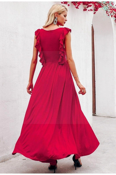 Robe Longue Bohème Chic Rouge luxe