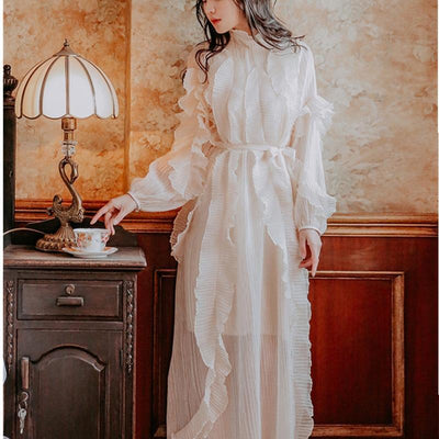 Robe Romantique Bohème Blanche Longue Chic